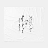 lets the fun begins happy new year name year simpl フリースブランケット (正面(横))