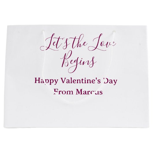 lets the fun begins happy new year name year simpl ラージペーパーバッグ (正面)