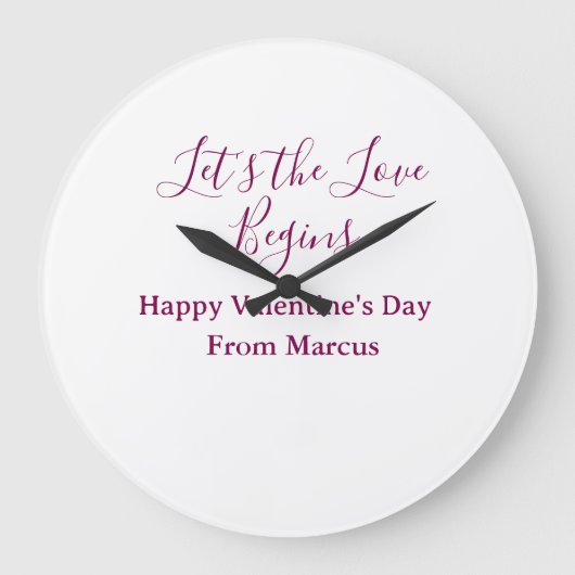 lets the fun begins happy new year name year simpl ラージ壁時計 (正面)