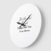 lets the fun begins happy new year name year simpl ラージ壁時計 (傾斜)