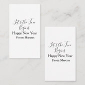 lets the fun begins happy new year name year simpl 名刺 (正面/裏面)