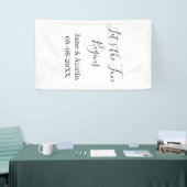 lets the fun begins wedding couple name date simpl 横断幕 (トレードショー)