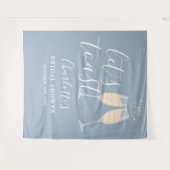 Let's Toast Bridal Shower Dusty Blue Backdrop タペストリー (正面(横))