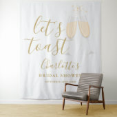 Let's Toast Bridal Shower Gold Backdrop タペストリー (インサイチュ)