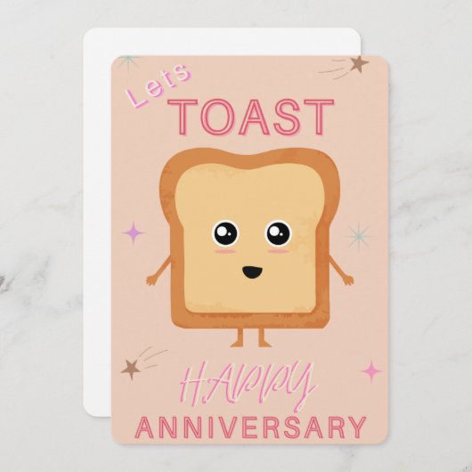 Lets Toast neutral Happy Anniversary greeting card 案内状 (正面/裏面)