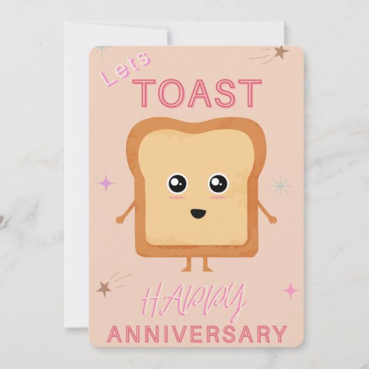 Lets Toast neutral Happy Anniversary greeting card 案内状 (正面)