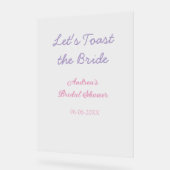 let's toast the bride bridal shower purple name da アクリルサイン (傾斜)