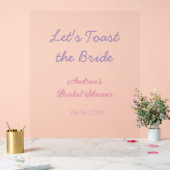let's toast the bride bridal shower purple name da アクリルサイン (ウェディング)