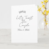 Let's toast the couple engagement wedding party ye カード (黄色い花)