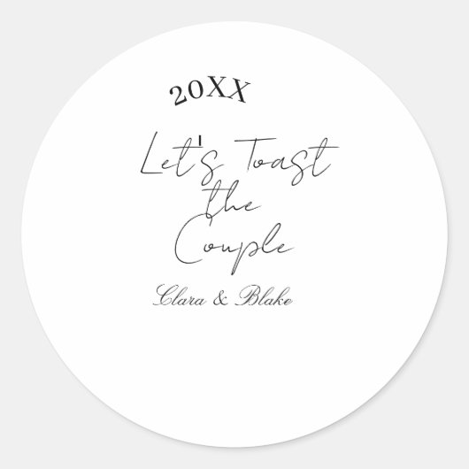 Let's toast the couple engagement wedding party ye ラウンドシール (正面)