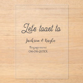 Let's toast to engagement party name date elegant  アクリル招待状