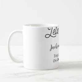 Let's toast to engagement party name date elegant  コーヒーマグカップ