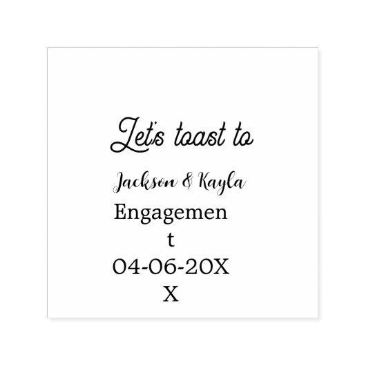 Let's toast to engagement party name date elegant  セルフインキングスタンプ (デザイン)