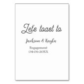 Let's toast to engagement party name date elegant  テーブルナンバー (裏面)