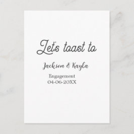Let's toast to engagement party name date elegant  ポストカード