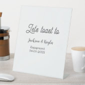 Let's toast to engagement party name date elegant  台座サイン (インサイチュ)