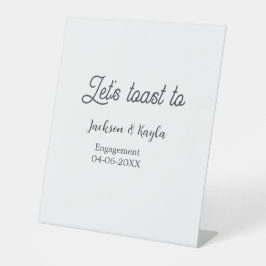 Let's toast to engagement party name date elegant  台座サイン