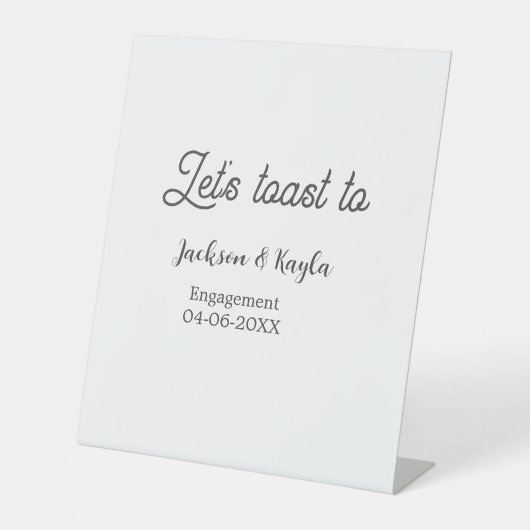 Let's toast to engagement party name date elegant  台座サイン (正面)