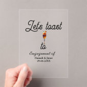 Let's toast to engagement party name date glass アクリル招待状 (インサイチュ (ポータブル))