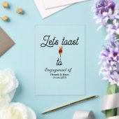 Let's toast to engagement party name date glass アクリル招待状 (インサイチュ (ウェディング))