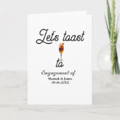 Let's toast to engagement party name date glass カード (正面)