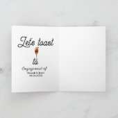 Let's toast to engagement party name date glass カード (内部)