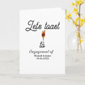 Let's toast to engagement party name date glass カード (黄色い花)