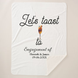 Let's toast to engagement party name date glass シェルパブランケット