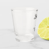 Let's toast to engagement party name date glass ショットグラス (左)
