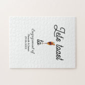 Let's toast to engagement party name date glass ジグソーパズル (横)