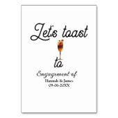 Let's toast to engagement party name date glass テーブルナンバー (裏面)