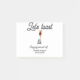 Let's toast to engagement party name date glass ポストイット
