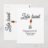 Let's toast to engagement party name date glass ポストカード (正面/裏面)