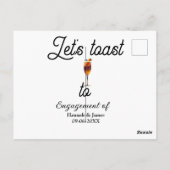 Let's toast to engagement party name date glass ポストカード (裏面)