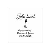 Let's toast to engagement party name date glass ラバースタンプ (インプリント)