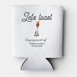 Let's toast to engagement party name date glass 缶クーラー
