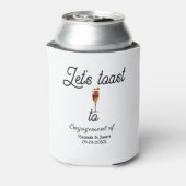 Let's toast to engagement party name date glass 缶クーラー (缶裏面)