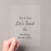 Let's toast to wedding add name date simple couple アクリル招待状 (インサイチュ (ポータブル))