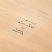 Let's toast to wedding add name date simple couple アクリル招待状 (レイダウン)