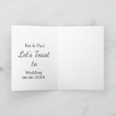 Let's toast to wedding add name date simple couple カード (内部)