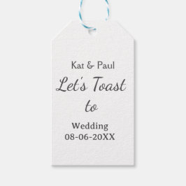 Let's toast to wedding add name date simple couple ギフトタグ