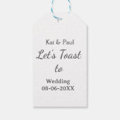 Let's toast to wedding add name date simple couple ギフトタグ (裏面)