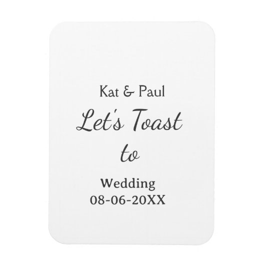 Let's toast to wedding add name date simple couple マグネット (縦)