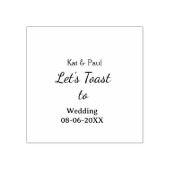 Let's toast to wedding add name date simple couple ラバースタンプ (インプリント)