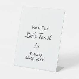 Let's toast to wedding add name date simple couple 台座サイン