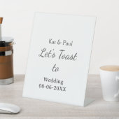 Let's toast to wedding add name date simple couple 台座サイン (インサイチュ)
