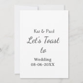 Let's toast to wedding add name date simple couple 招待状 (裏面)