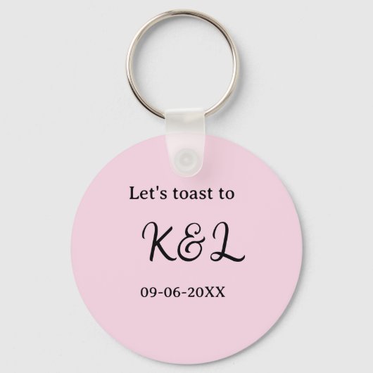 Let's toast to wedding engagement name letter pink キーホルダー (正面)