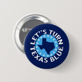 Let's Turn Texas Blue Vote Democrat Political 缶バッジ (正面&裏面)