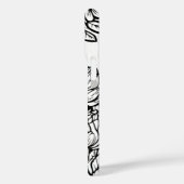 Letter パーソナライズされた B白黒タトゥーフラワー Case-Mate iPhoneケース (裏面 / 左)